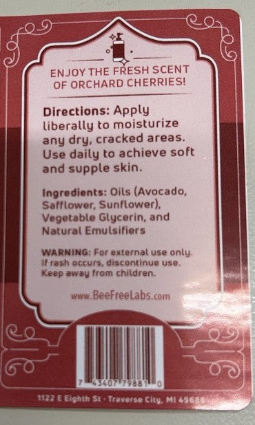 Traverse City Cherry All-Natural Hand and Body Lotion
